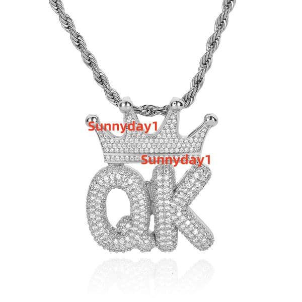 Custom Name Diamond Letter Necklaces Pendant Hip Hop Style Bling Iced Out Personalized Fine Jewelry for Men and Women Customizable