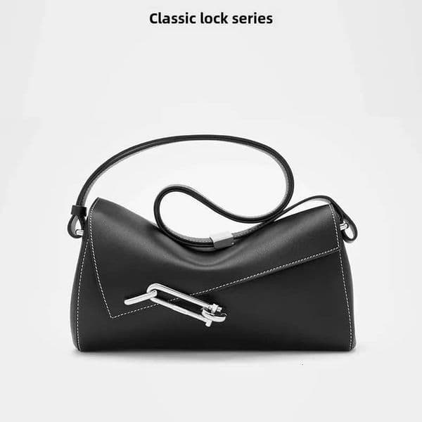 Tadfab Vintage Fashion Interlock Series Lock Box High End Commuting Single Shoulder Slant Cross Underarm Bag