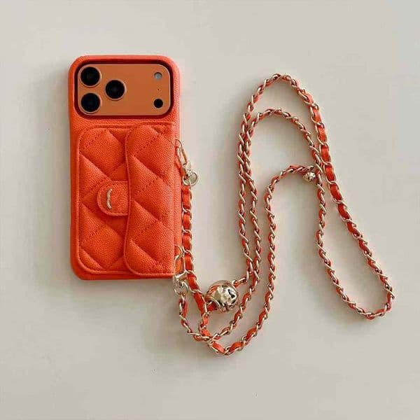 17 Pro Max Designer Phone Case leather Cross Body Phones Cases for iPhone 12 13 14 15 16 ProMax Leather Cases Luxury Chain Phones Cover Card Holder Coin Wallet 2025