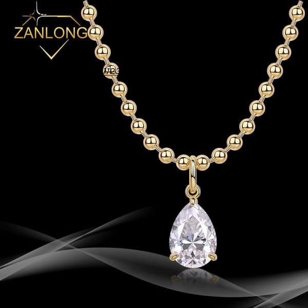 Zanlong 14901 Direct Factory S925 Sterling Water Drop Shape Moissanite Diamond Clavicle Chain Necklace Jewelry Accessory