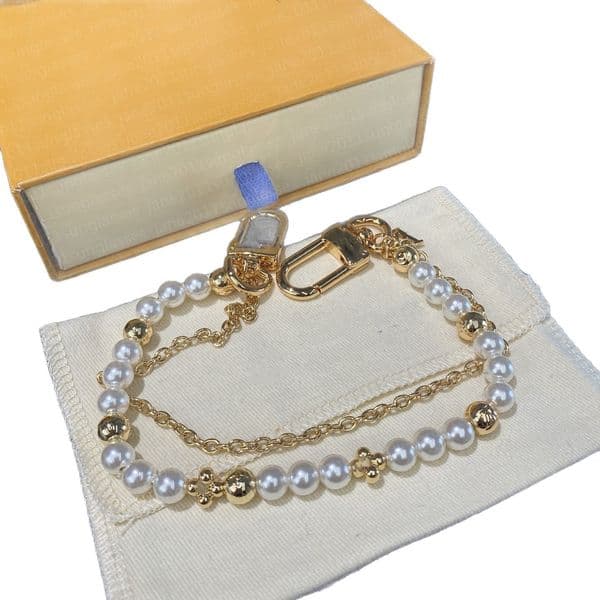 designer bag charms accessories Pearl long chain gold sliver charms for women orichalcum bag chain golden bean turnbuckle quality nice retro bag charms Hi L260519