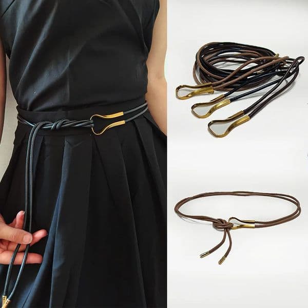 Female Waist Chain Thin Belt Simple Decoration Tie With Dress Long Waist Rope Knotted Vintage Dresses String Waistband 251104
