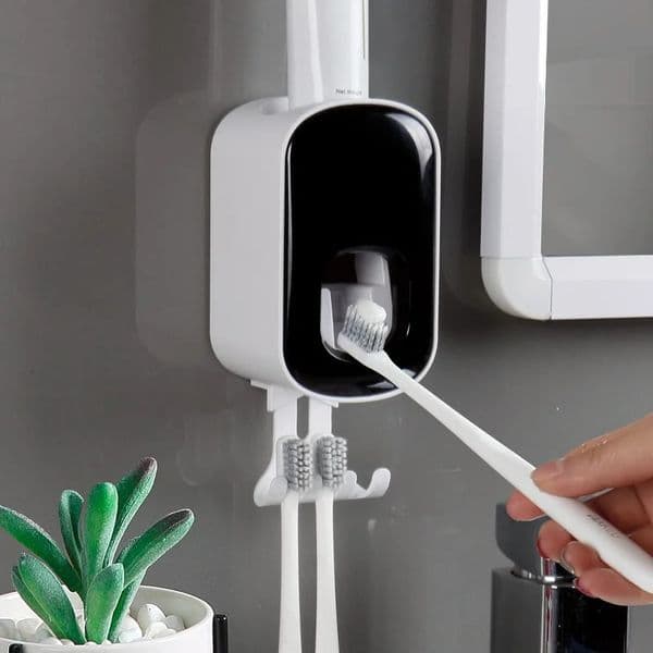 Toothbrush Holder Wall Mounted with Toothpaste Dispenser - Easy to Install Sturdy and Stylish Bathroom Decor Bathroom Access 251106