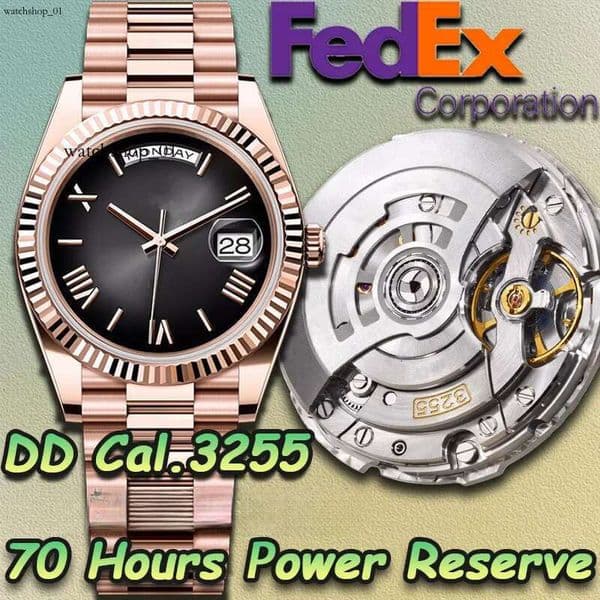 Mens Super Quality Top 40MM Rose Gold Day Dat ARF Factory Cal.3255 Automatic nical Watch 904L Stainless Steel Sapphire Waterproof 100 Metersy6