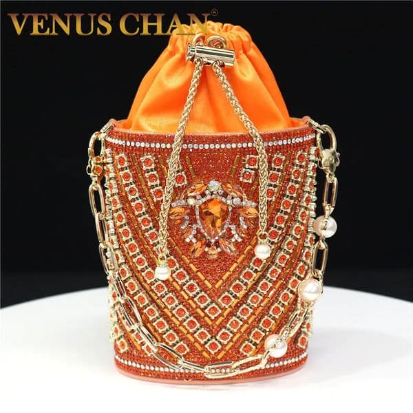 Bucket Crystal Bag Diamonds 11 Color Womens Evening Bags Flower Rhinestones Egg n Fashion Clutch Handbag 250408