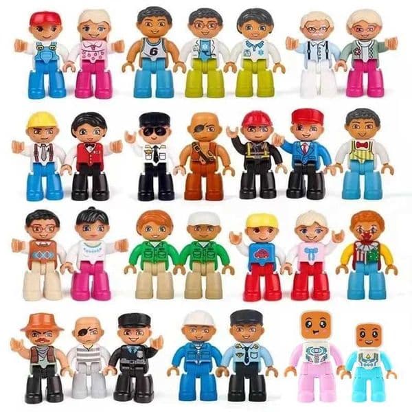 Large building block action picture doll city professional family police compatible with Duplos childrens self-locking assembly toy X250409