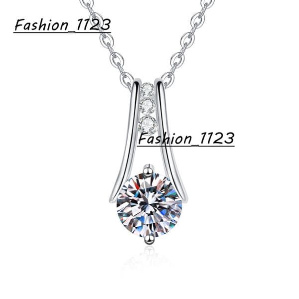 Hot-Selling S925 Pure Silver Pendant Necklace with Simple Moissanite Diamond High-Anti-Aging Scratch-Resistant for Everyday Wear