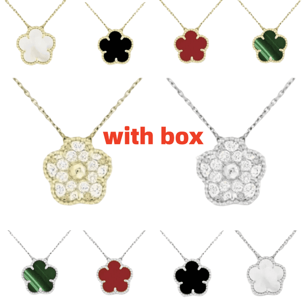 With box clover necklace designer necklace 18K Gold Plated Stainless Steel Holiday gifts with various colors mini 9mm clover necklace luxury jewelry chain jewelry