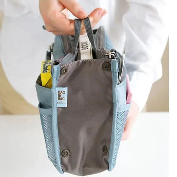 Korean version multifunctional folding storage bag with double zippers large capacity womens portable makeup 250408