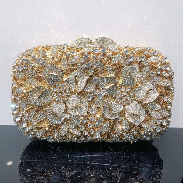 XIYUAN Newest Female Gold Sliver Elegant Rhies Handbags Designer Women Day Clutches Party Evening Bags Bridal Crystal Bag