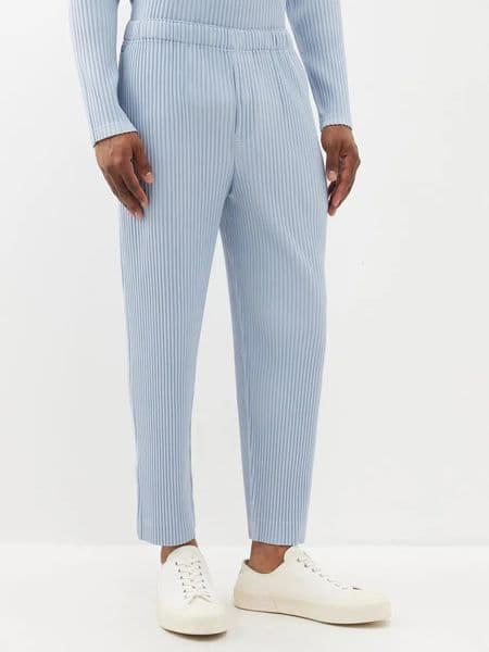 Miyake Fold Spring Mens Pants Solid Color Casual Pants 250408