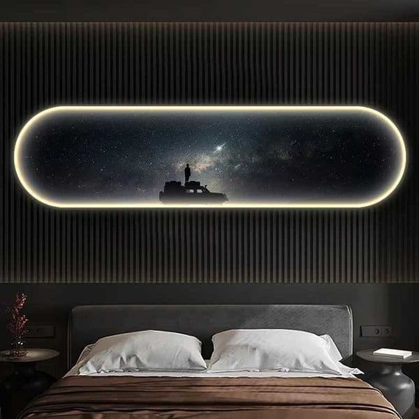 Modern Moon Interior Painting LED wall mounted light used for bedrooms living rooms cafes interior decoration hanging fixed lights X250409