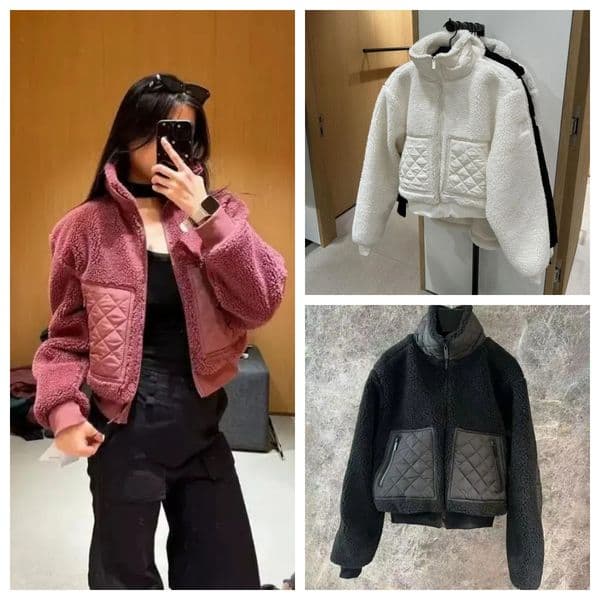 Women's Jackets Winter Jacket Women Designer Fashion Stand-up Collar Zipper Lamb Plush Warm Short Coat Autumn Outerwear Solid White Thicken