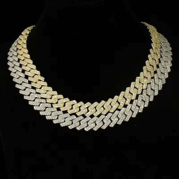 Hot Sale Hiphop Rapper 925 Sterling Silver Hand Setting Iced Out VVS1 Moissanite Diamond Cuban Link Chain