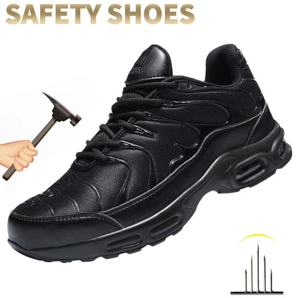Steel Toe Shoes for Men Indestructible Work Shoes Lightweight Steel Toe Non Slip Safety Shoes Air Shock Absorption Sneakers 251107
