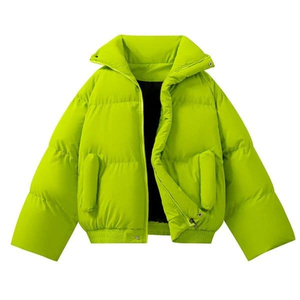 Winter Women Cropped Jackets Parkas Men Warm Stand Collar Bread Coat Zipper Puffer Jacket Korean Fashion Cotton-padded Jackets 251106