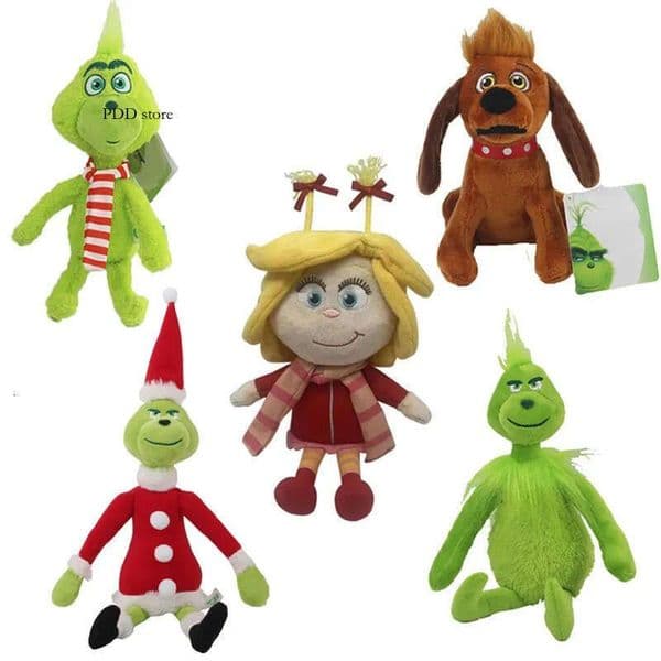 Christmas Decorations Animal Plush Toys Cute Green Monster Cartoon Doll Kids Funny Toy Xmas Gifts