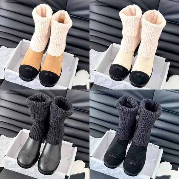 luxury Designer Suede Leather Knight boot mens shoe woman black Mirror quality mini boot winter snow fur sheepskin boot Martin Long sport dress booties femme shoes