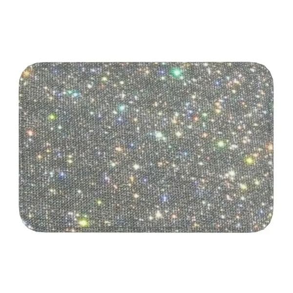 Silver Sparkle Glitter n Front Door Mat Anti-Slip Outdoor Waterproof Diamond Doormat Floor Bathroom Entrance Rug Carpet 250407BJ