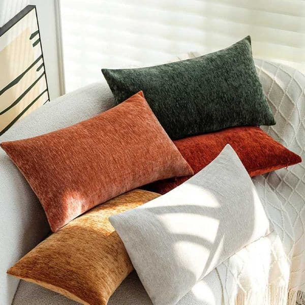 30x50 Solid Chenille Decorative Pillow Cover Skin-Friendly Soft Pillowcase for Bedroom Living Room Sofa Modern Simple Style Y251110