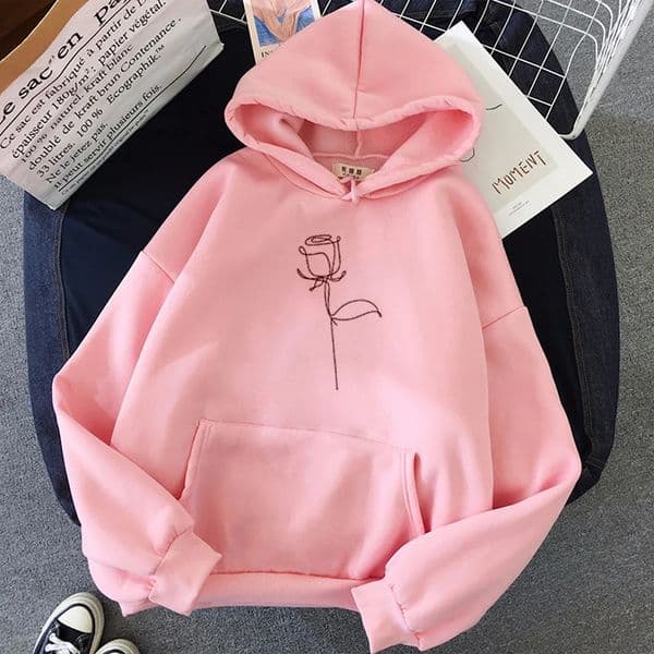 Autumn Streetwear Women Sweatshirts Loose Pullovers Harajuku Winter Hoodie Korean Style Sweatshirt Flower Printing Hoodies 251105