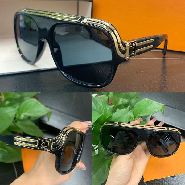 Hot Men millionaire Sunglasses Z2679 New Mens Womens Pilot Sunglasses Shiny Gold Finish Carved Double Bar Decorative Glasses UV400 Protection Mens eyeglass