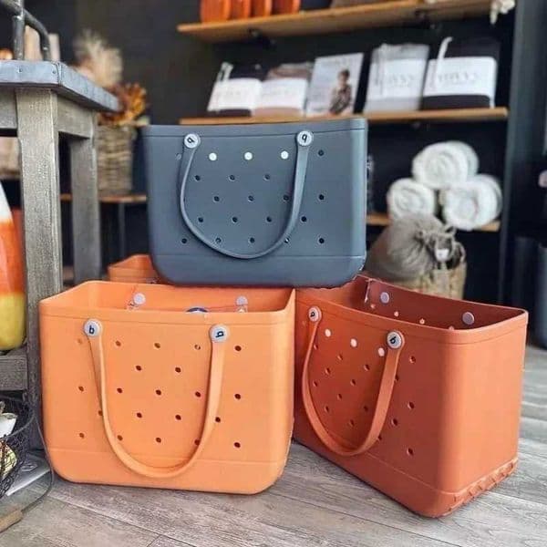 XL Super Large Bag EVA Rubber Waterproof Beach Travel Picnic Storage Basket Womens Shopping Sac Jelly Handbag