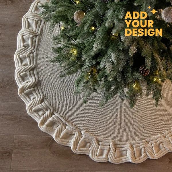 Custom Large Checkered Christmas Skirt Holiday Decorative Tree Collar for Home Decor Xmas Party Gift Wrapping Festive Floor Mat