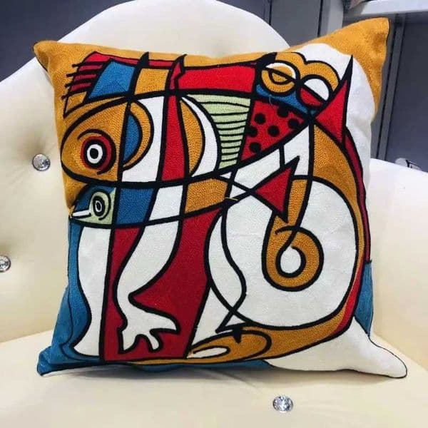 Pillow Case High Quality Picasso Abstract Cotton Pillow Cover Canvas Single-sided Sofa Embroidery Cushion Cover for Living Room Home Decor Y251110