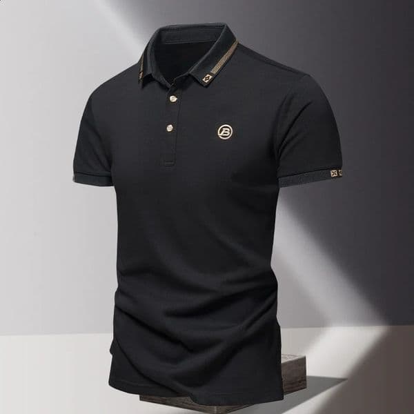 Summer mens POLO shirt fashionable ice silk quick drying short sleeved embroidered T-shirt lapel solid color business top 250407