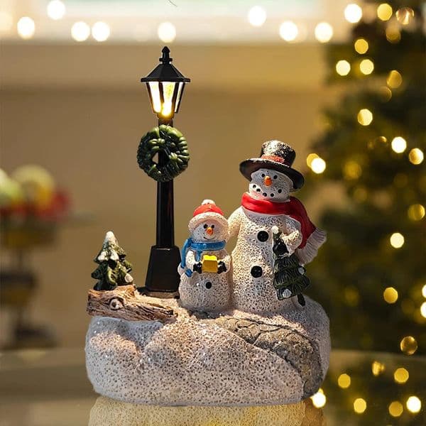 SnowmanSantaReindeer Statue with LED Lights Country Scene Decoration Cute Interior Christmas Decoration Perfect Gift Ideas 251110BJ