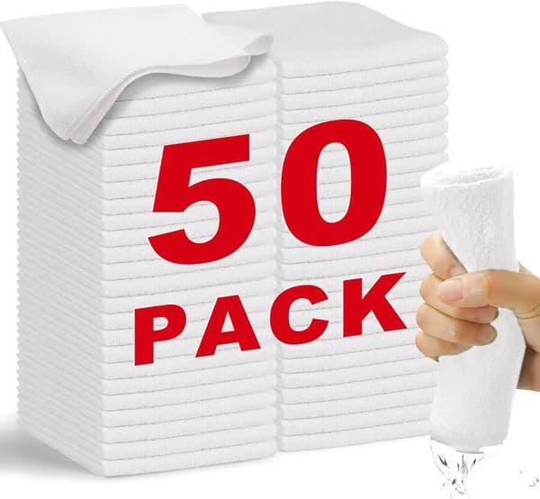 150PCS White Microfiber Cleaning Cloth Absorbent Towel for Wash Car Housework Clean Kitchen Cleaning Rags Household Clean Tools 251103