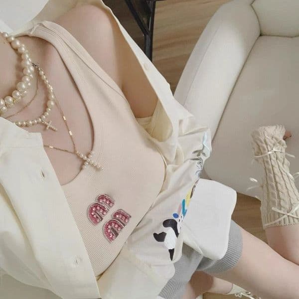 Womens Designer Clothing embroidery Tank Top MI Summer Streetwear luxury vest Casual Slim Sport Sexy Spice Short Top Short Sleeve T-shirt