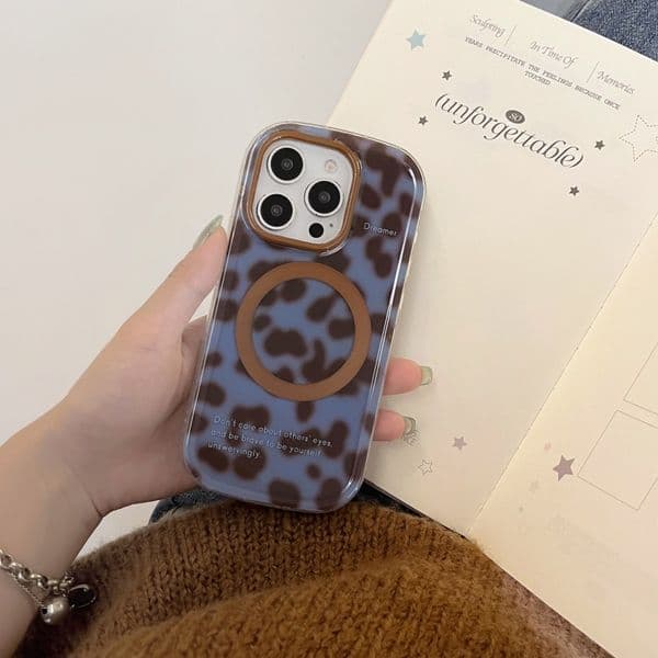 Magnetic Leopard Print Phone Case Compatible with iPhone 17/16 Pro Max Niche Anti-drop iPhone 15/14 Pro