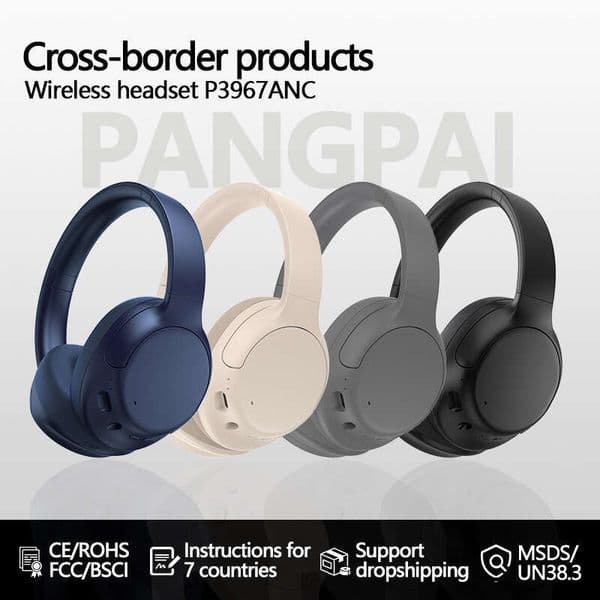 Active noise-cancelg headsets Wireless Bluetooth music headphones