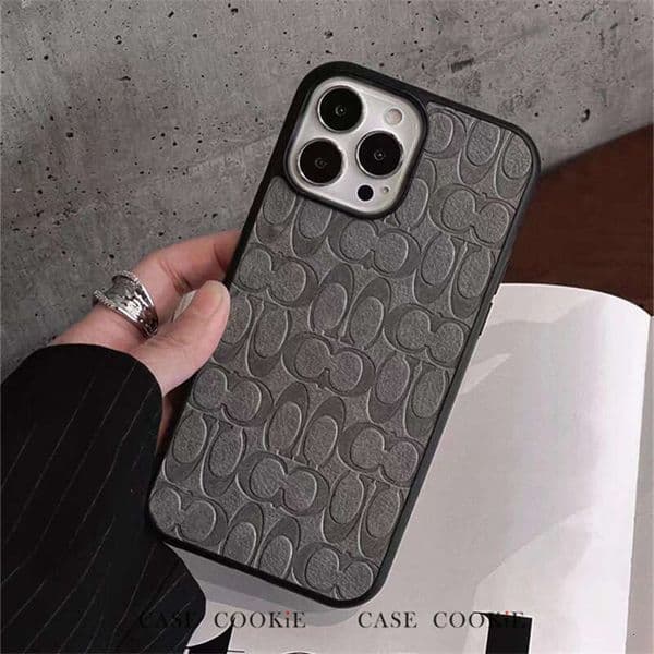 DHelectronics retro iPhone17promax leather texture embossed protective compatible with 14promax Apple 14 phone case shockproof