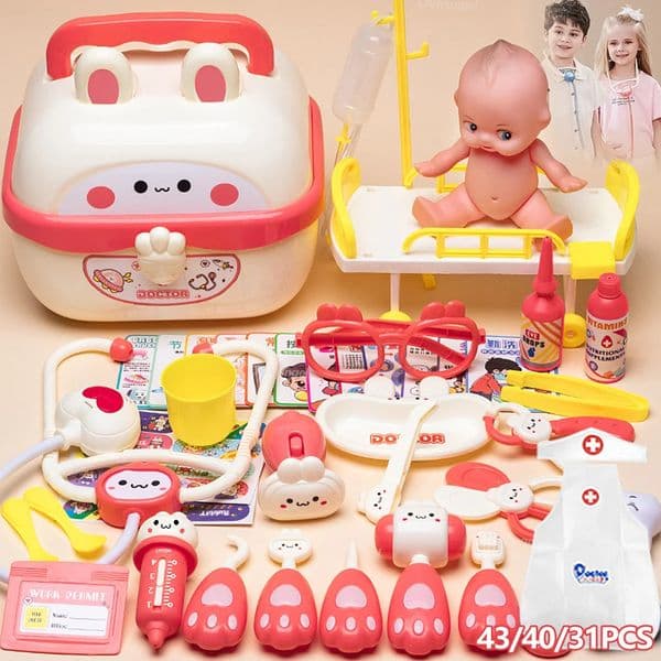 Childrens doctor toys 43/40/31 pieces Hospital nurse role-playing kit Dental Educational Boys and girls gifts 250409