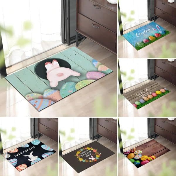 Easter Bunny Egg Printed Bath Mat Super Absorbent Kitchen Bathroom Rug Diatom Mud Floor Entrance Carpet Non-slip Home Decoration 250407