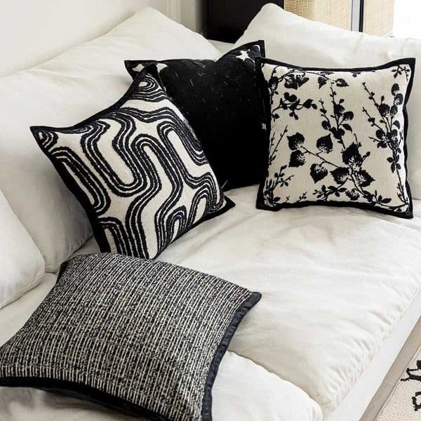 45x45cm Black Throws Pillow Cover Nordic Modern Minimalist Cushion Cover Pillowcase for Living Room Decoration Couch Home Decor Y251110