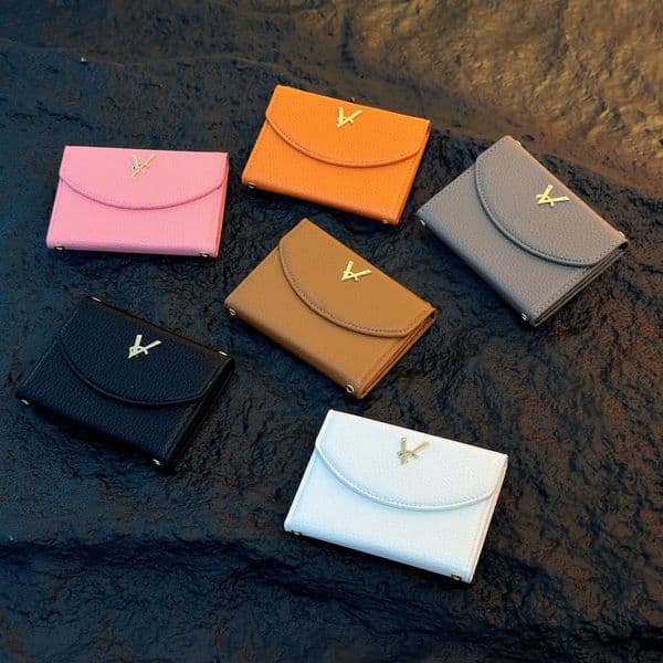fashion designer Style PU Leather Womens Purse Short Small Wallet RFID Credit Card Holder Cowhide Mini Coin Cute Ultra-thin Pouch Mirro card slot Pouches wallet cases