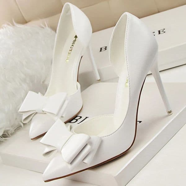 BIGTREE Shoes Bow-knot Woman Pumps Stiletto 105 Cm Women Basic Pump Pointed Toe Classic Pumps Sexy High Heels Women Shoes 2025 251106
