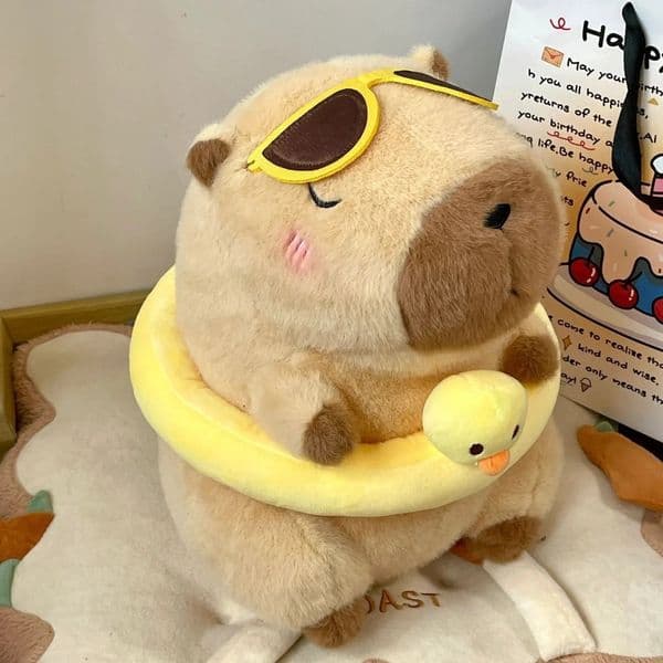 21cm Capybara Plush Toy Simulation Capibara Anime Fluffty Toy Cute Animals Beach Style Stuffed Doll Christmas Gifts for Kids 251107BJ