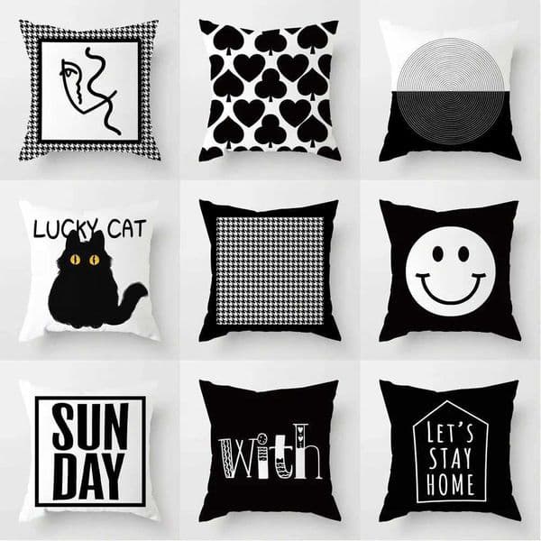 Ins Nordic Geometry Black and White Pillowcase Light Luxury Home Sofa Cushion Cover Living Room Bedroom Pillow Cover Y251110