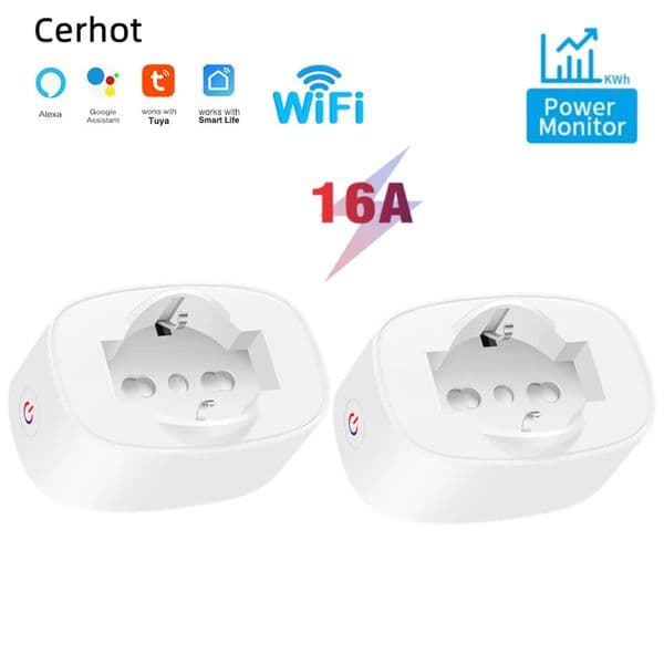 Tuya WiFi 16A Smart Plug Standard Italy Socket with Power Monitor Smart Life APP Remote Voice Control for Google Home Alexa 250402