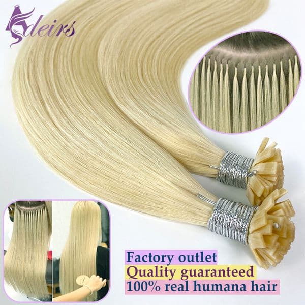 Designer 2026 ADEIRS Flat Tip 100% Real Human Fusion Keratin Capsule Hair Extensions Brown Blonde Straight 1G/Strand For Salon Free Shipping