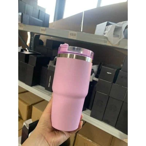 Fashionable cup 304 stainless steel insated cup convenient 591ML large-capacity straw coffee travel cup car cup Y251111