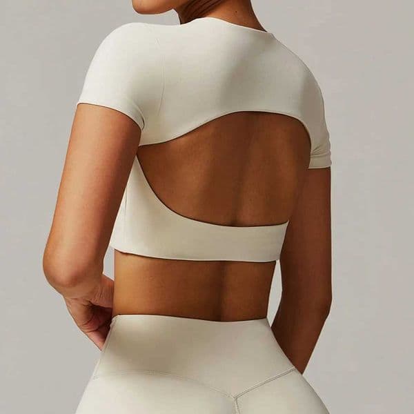 Yoga tops sportswear womens fitness clothes sportswear short sleeved tops yoga tops running tops hollow tops push up topsXJ250410