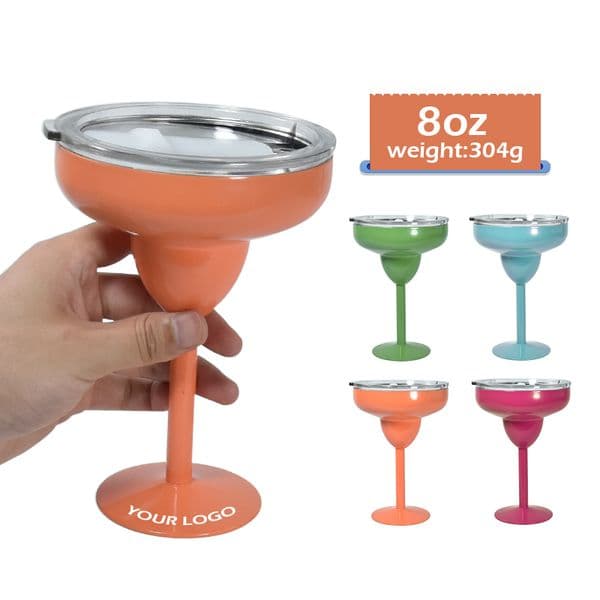 8Oz Metal Tumbler Stainless Steel Martini Margarita Glass For Tails Wine Cold Drinks