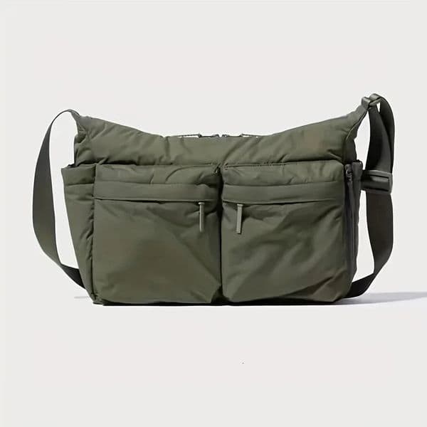 MultiCompartment Unisex Crossbody Bag Durable MachineWashable Nylon Perfect for Commute Travel Military Green Black 251110BANJIA