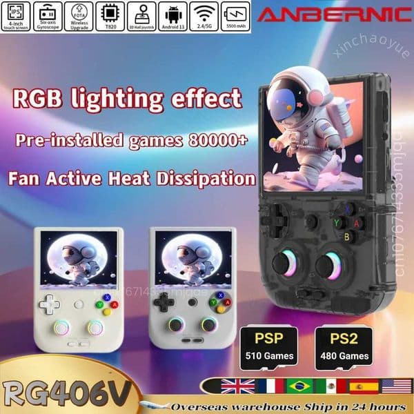 ANBERNIC RG406V RG 406V Retro Handheld Game Console Video Game Consoles 4 I touch Screen Android13 RGB Lighting P 2 GamesM251111